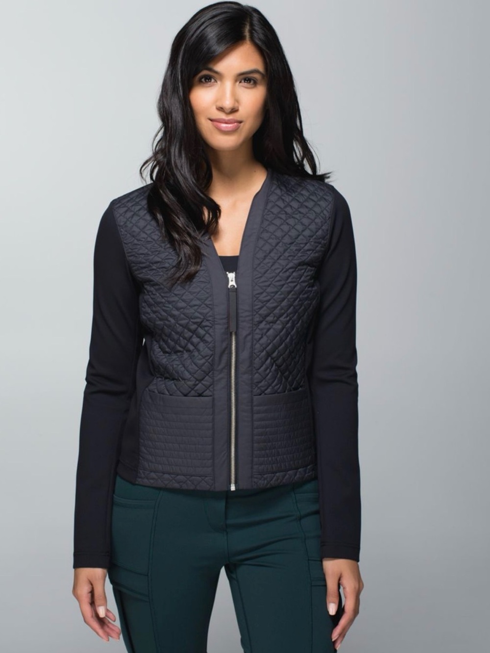 lululemon athletica Quilted Front Bomber Jacket — Black